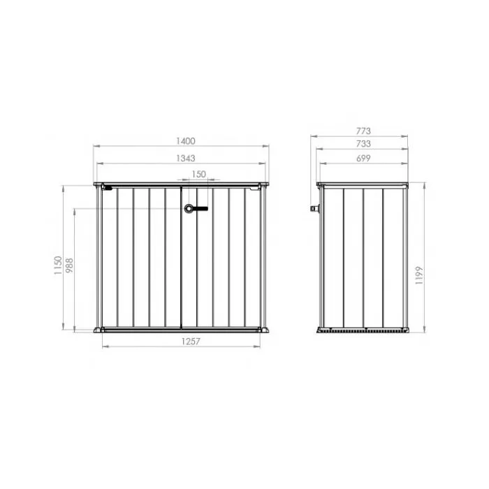 Garden Storage Box 139,5x120x77cm