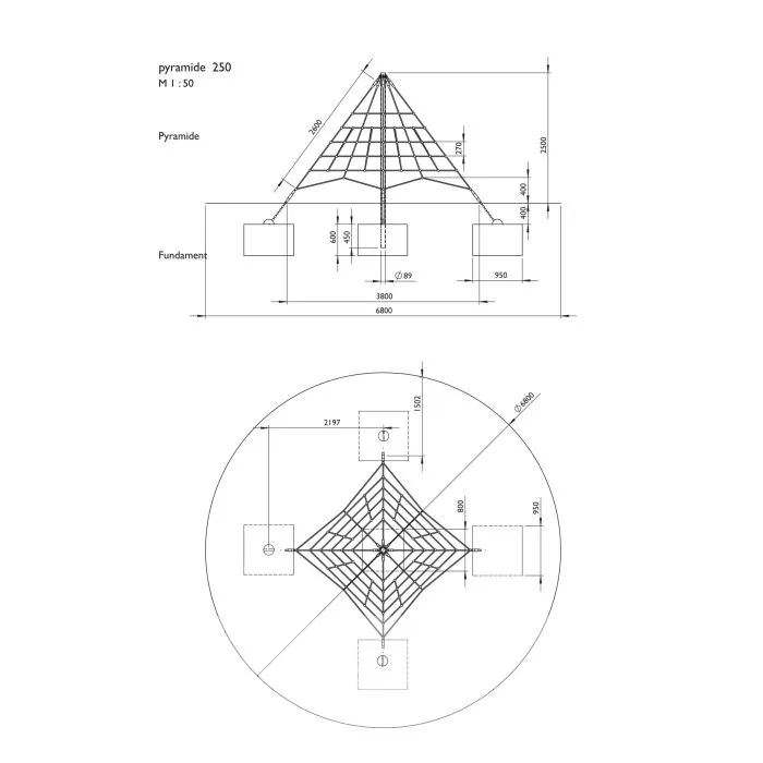Climbing Pyramide 250cm for playground