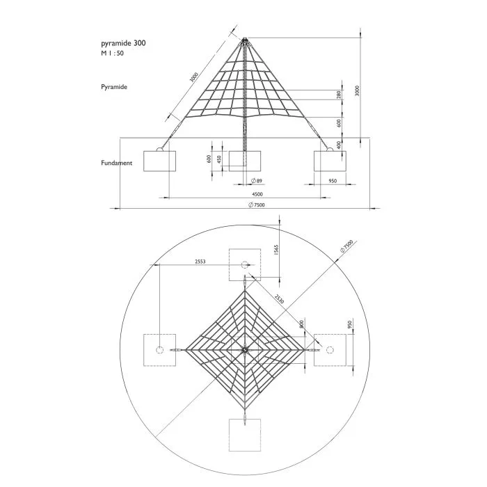 Climbing Pyramide 300cm for playground