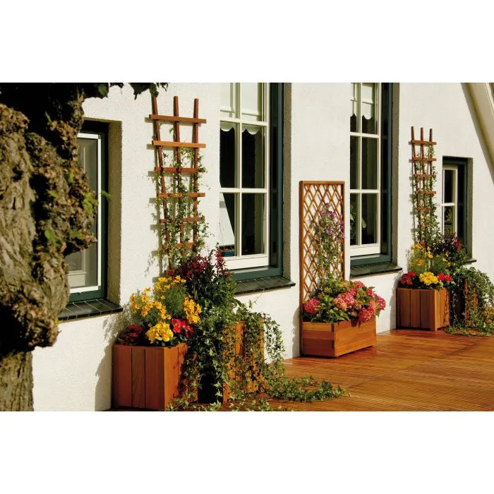 Square wooden planters hardwood Bangkirai 40x40x40cm