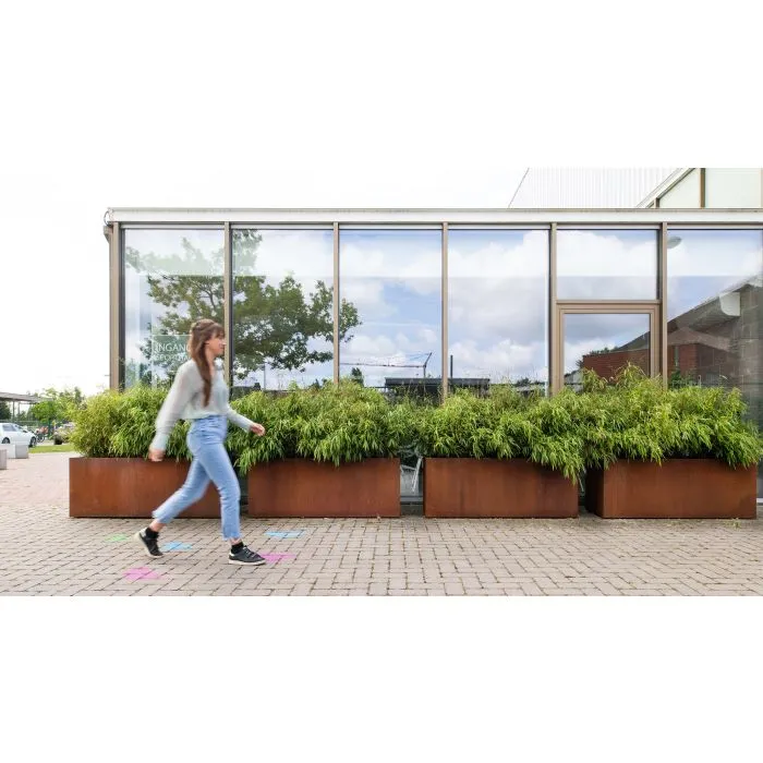 Corten steel planters rectangle 120x40x40cm