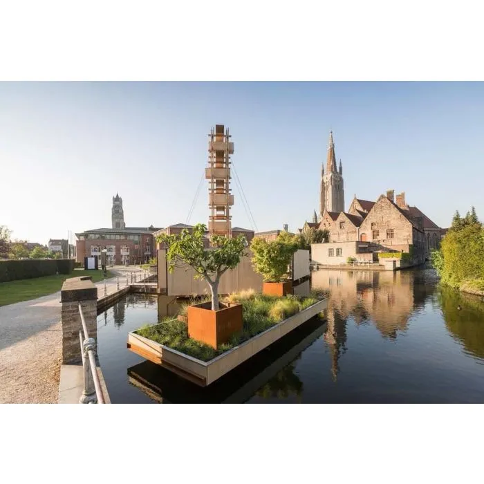 Corten steel planters square 50x50x50cm