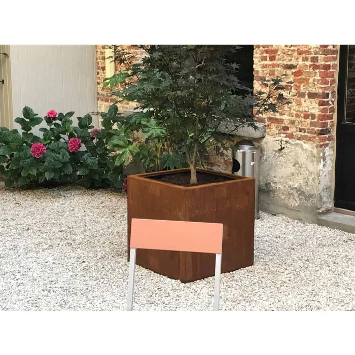 Corten steel planters square 47x47x50cm