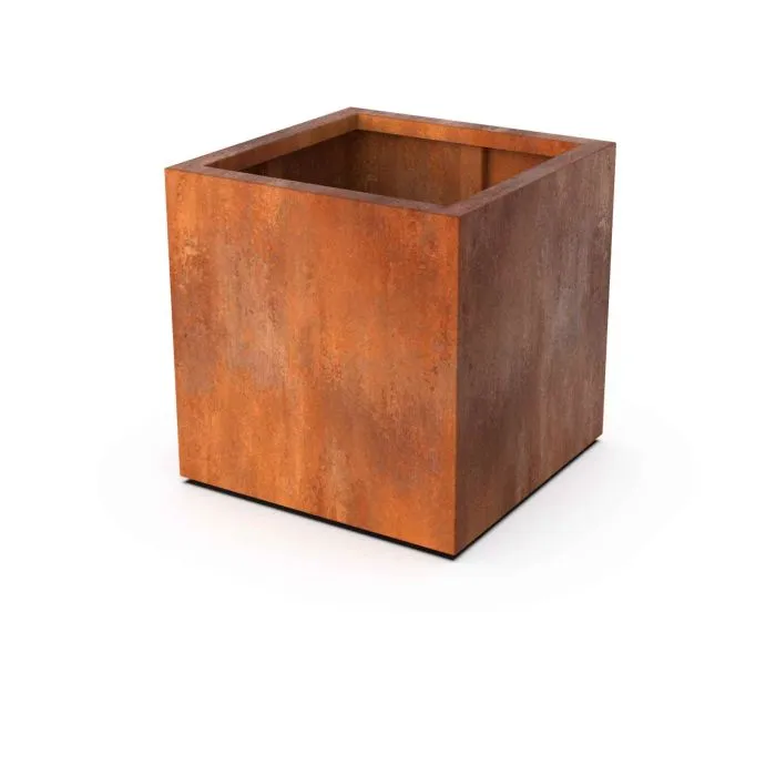 Corten steel planters square 100x100x100cm