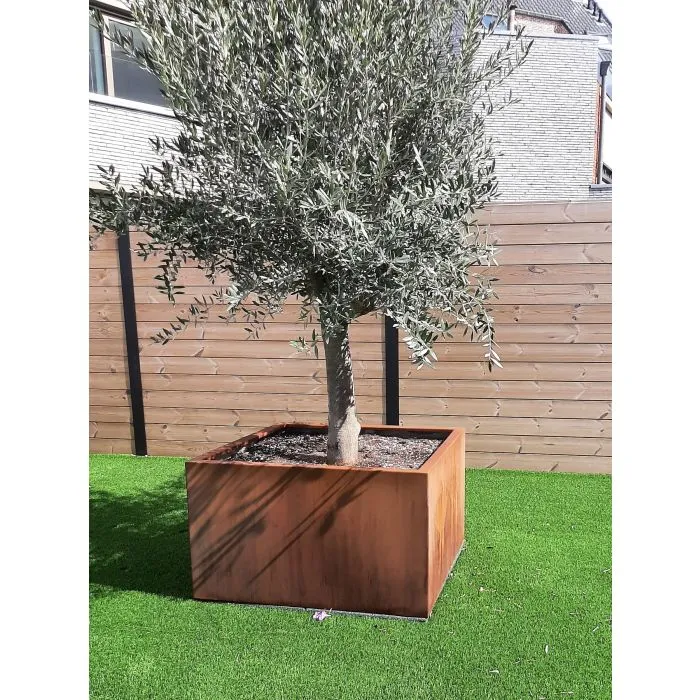 Corten steel planters square 100x100x100cm
