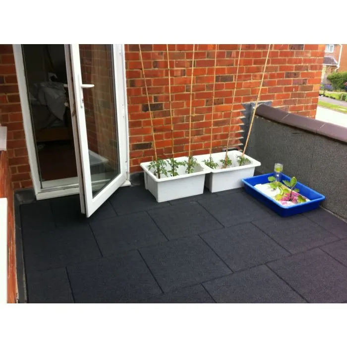 Rubber tiles black 1000x1000x65mm (m2)