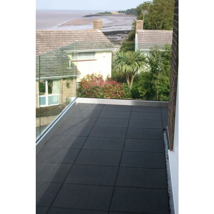 Rubber tiles black 500x500x25mm (m2)