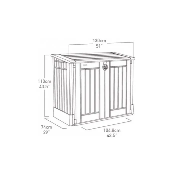 Wheelie bin cover double 130x110x74cm