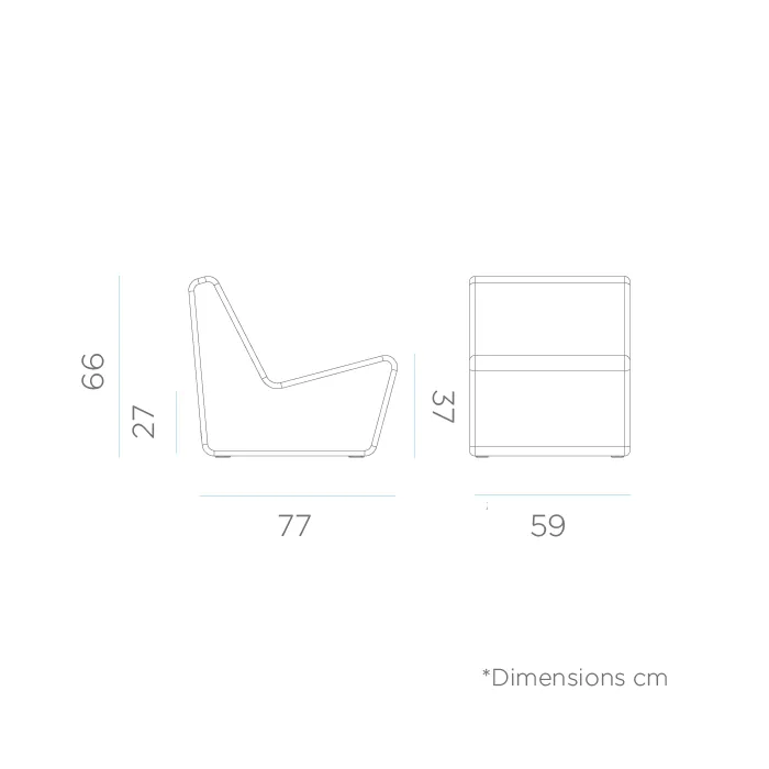 Garden chair Ibiza design 77x66x59cm