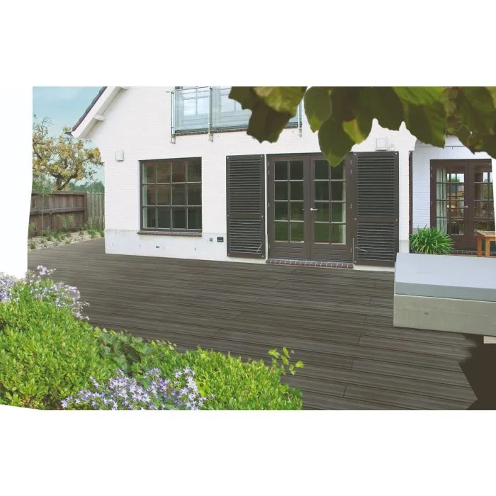 WPC Decking board composite black 225cm (21x145mm)