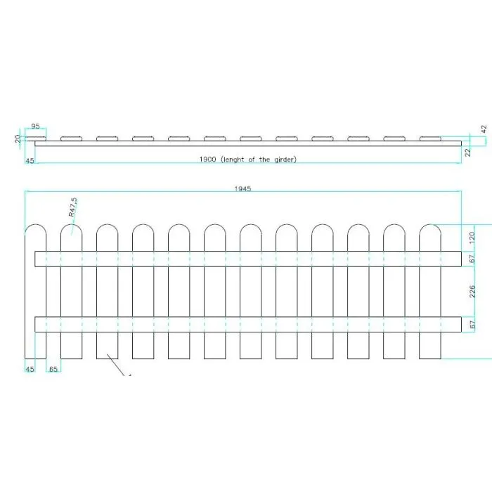 Picket fence 60x190cm