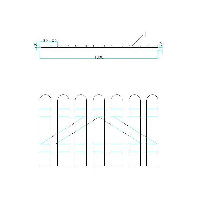 Picket fence gate 60x100cm