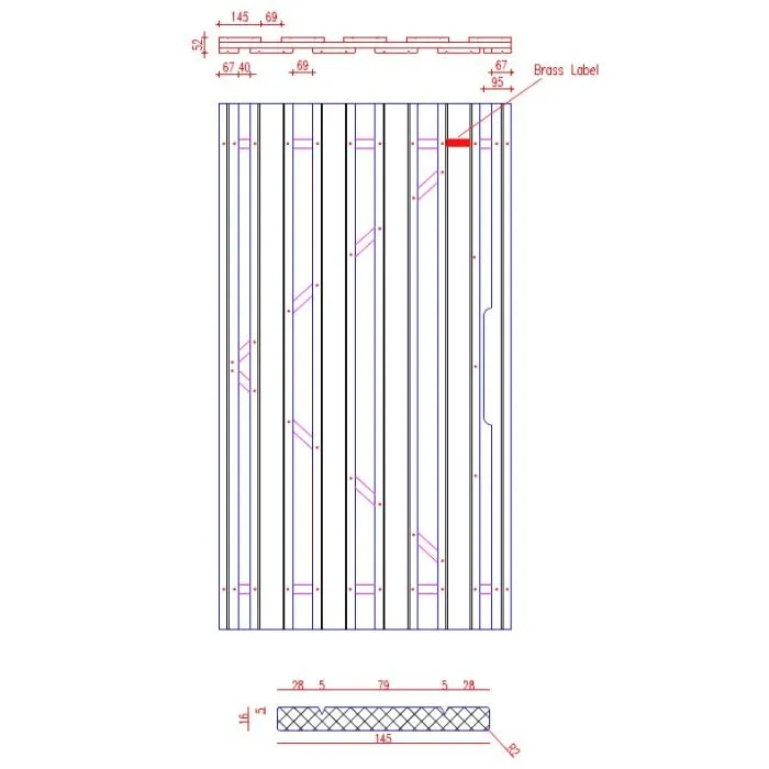 Garden gate hardwood on frame 100x180cm