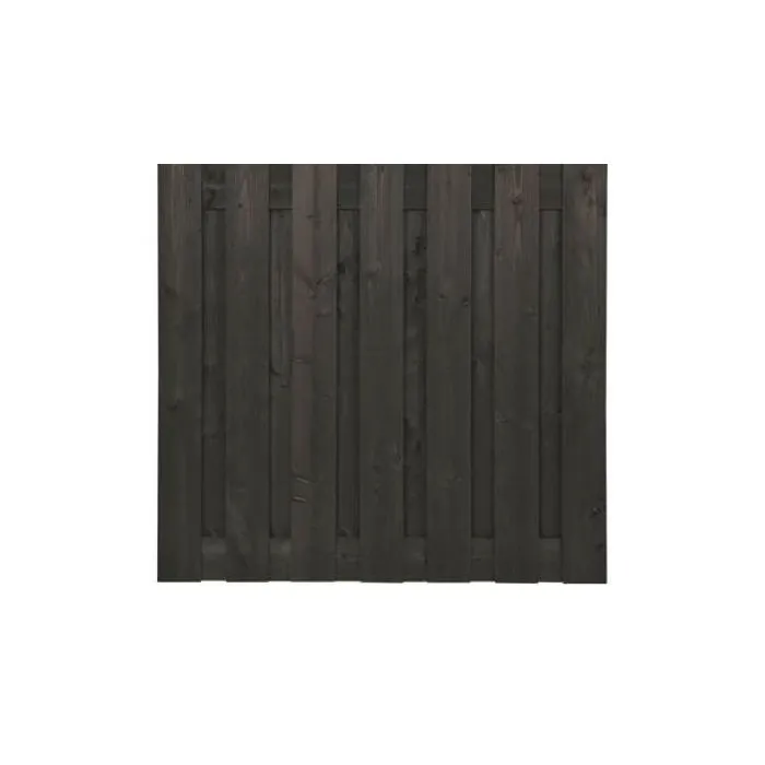 Wooden Fencing black 180x180cm 15 planks