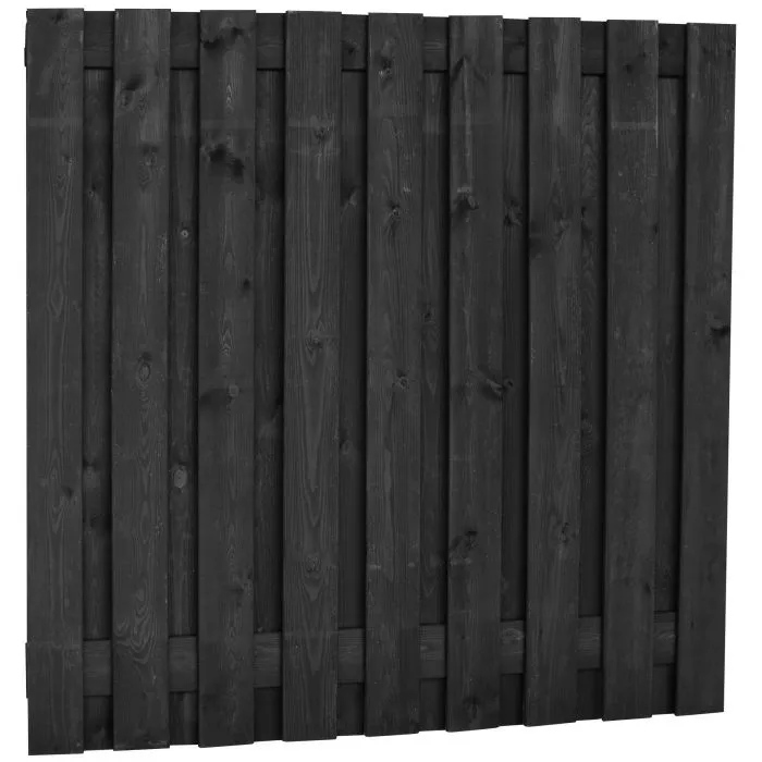 Wooden black Fencing pine with concrete  200x190cm (19pl)