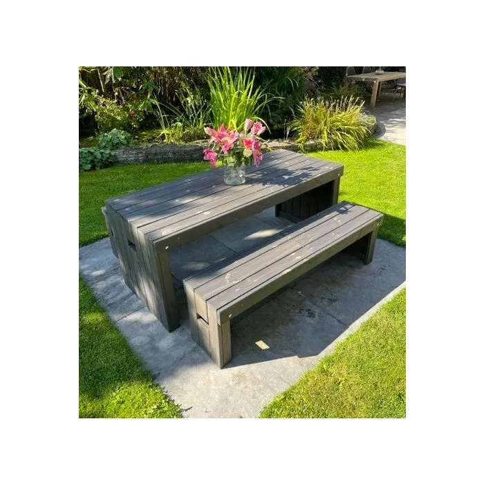 Outdoor gardenset anthracite pine 180cm