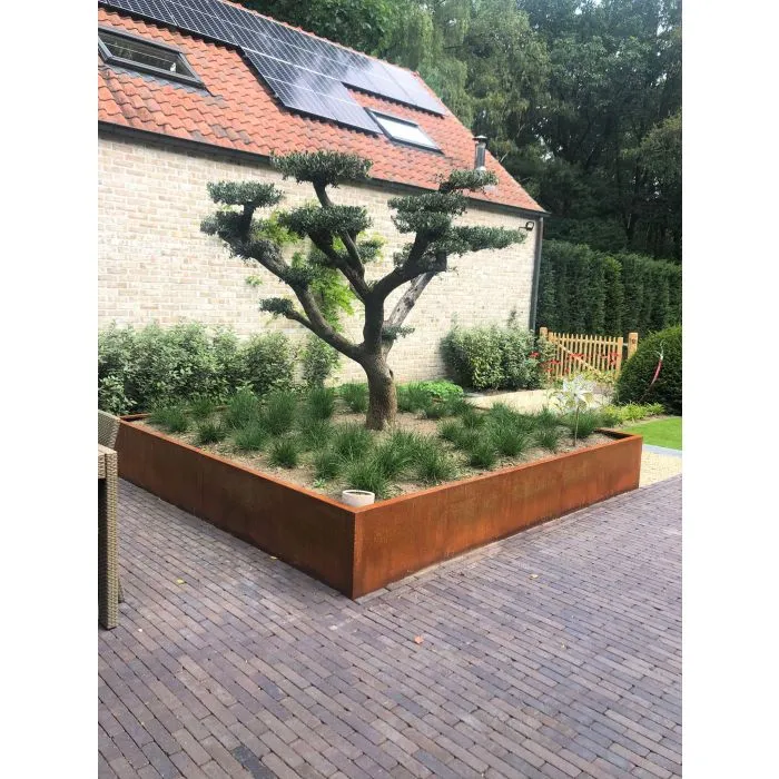 Corten steel planters square 47x47x50cm