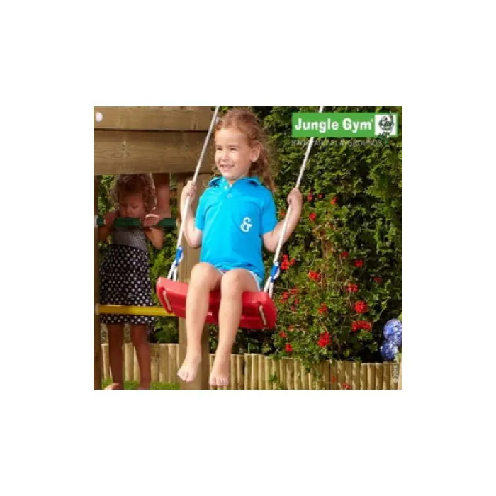 Wooden play house Jungle Hut swing 240x221cm
