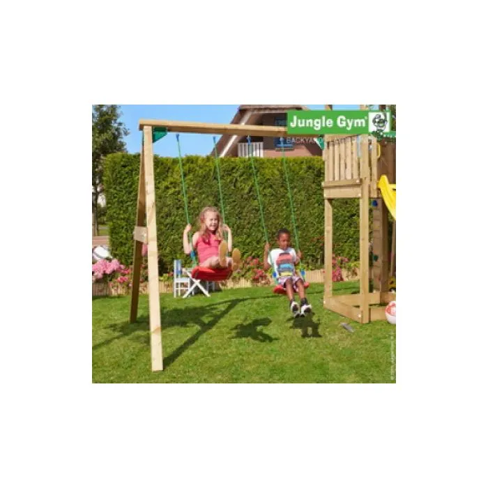 Wooden play house Jungle Hut swing 240x221cm