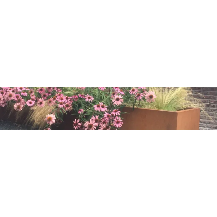 Corten steel planters rectangle 100x40x40cm