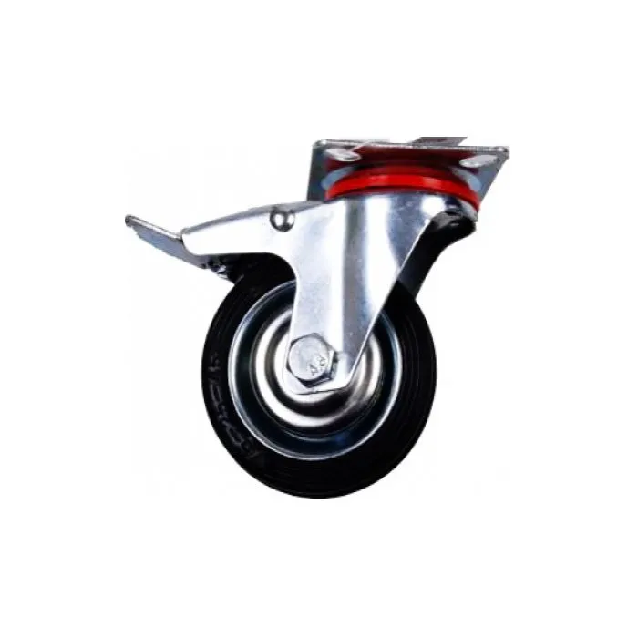 Castor wheel with brake