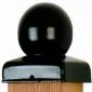 Post caps ball black 91x91mm