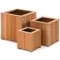 Square wooden planters hardwood Bangkirai set