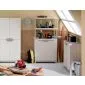 Broom closet cabinet grey 90x184cm