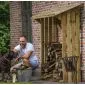 Log storage cordwood black 180x180x70cm