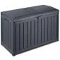 Garden Storage Box black 128x65x61cm