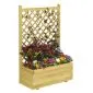 Wooden planter with trellis