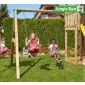 Wooden play house Jungle Hut swing 240x221cm